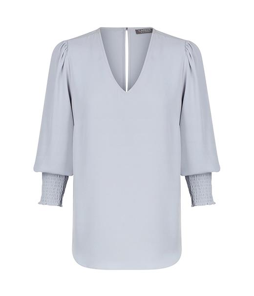 Gloweave V Neck Shirred Cuff Top - 1803WZ