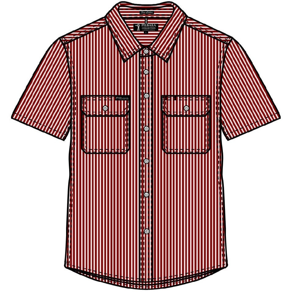 Ritemate Men's Short Sleeved Shirt, Double Pockets - RMPC010S-Queensland Workwear Supplies