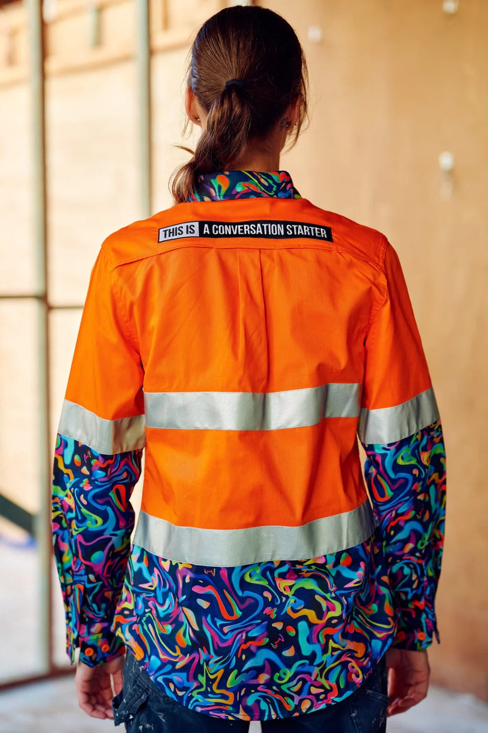 TradeMutt Women's Pearler Orange Day/Night Hi Vis Workshirt - 21549