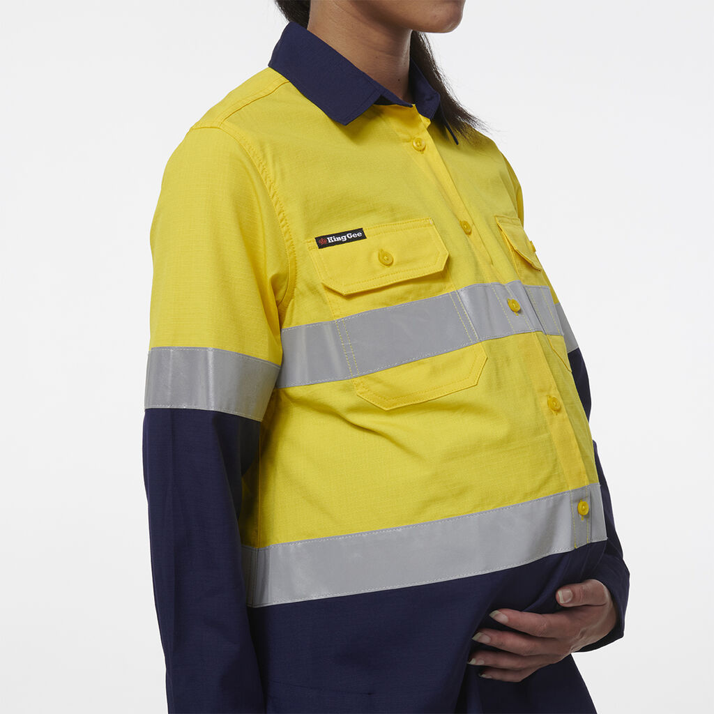 King Gee Womens Workcool Maternity Reflective Shirt - K44234