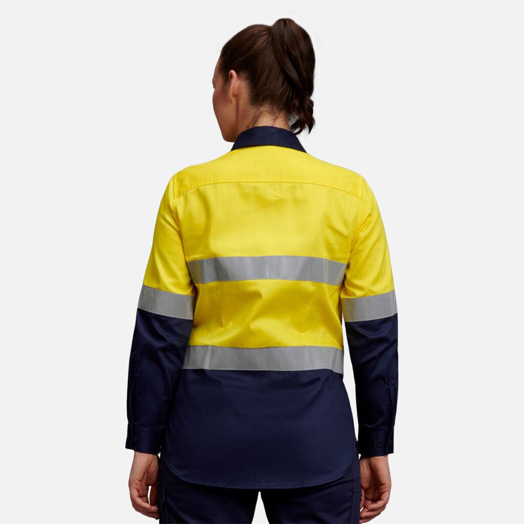King Gee Women's Hi-vis Reflective Long Sleeve Work Shirt - K44532