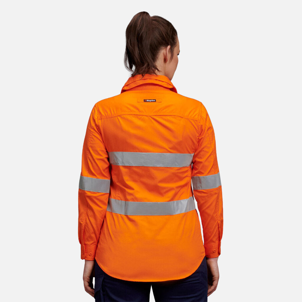 King Gee Work Cool Two Womens Reflective Long Sleeve Shirt - K44545