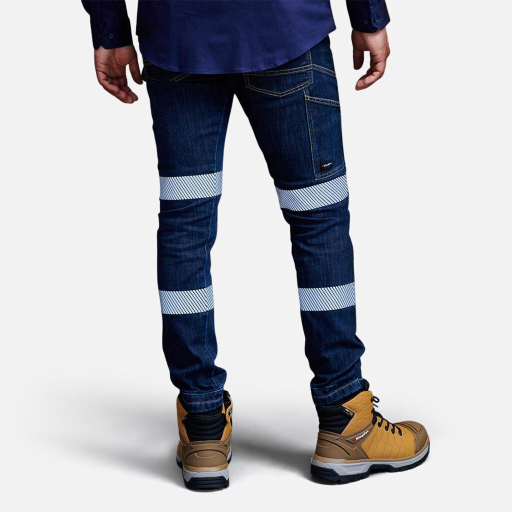 King Gee Urban Coolmax Stretch Slim Reflective Denim Work Jeans - K53007