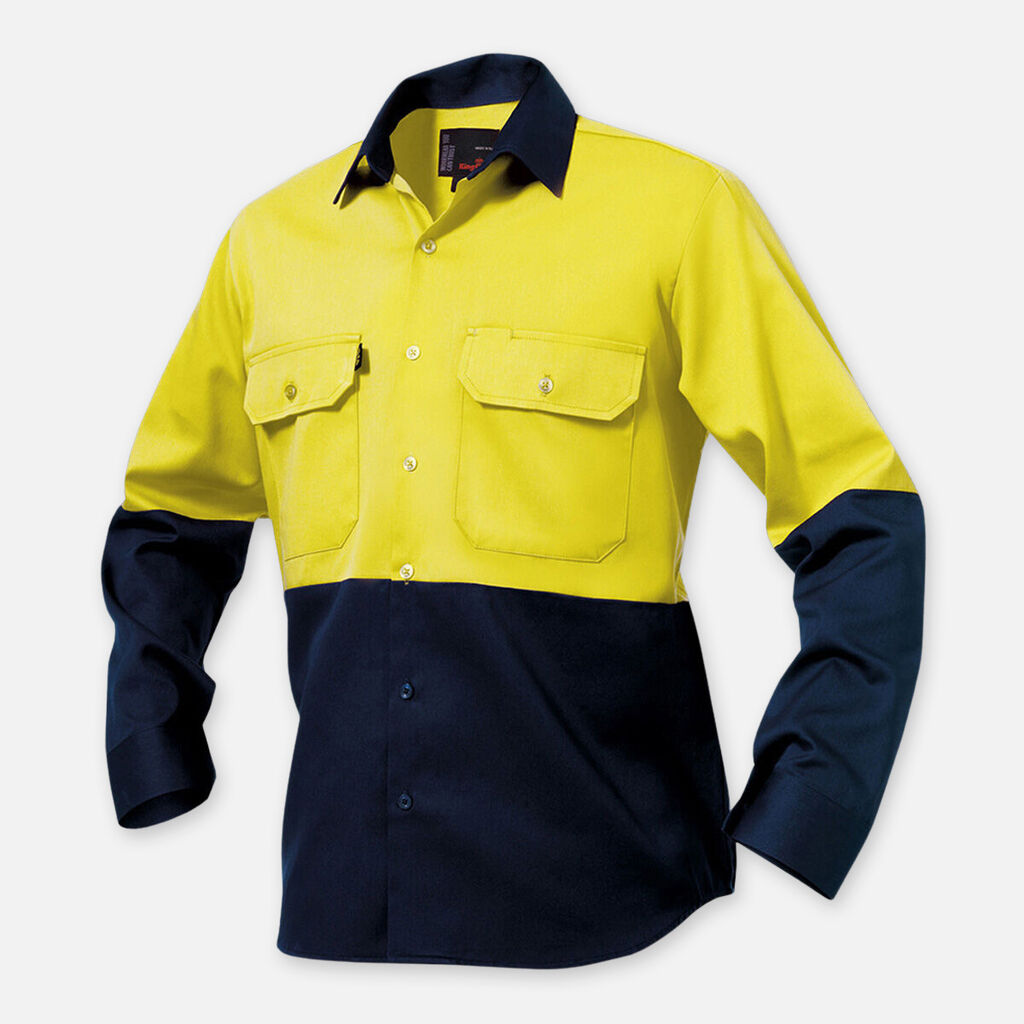 King Gee Originals Hi-vis Long Sleeve Drill Work Shirt - K54015
