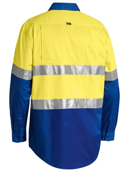 Bisley Taped Hi Vis Cool Lightweight Two Tone Long Sleeve Mens Shirt - BS6696T