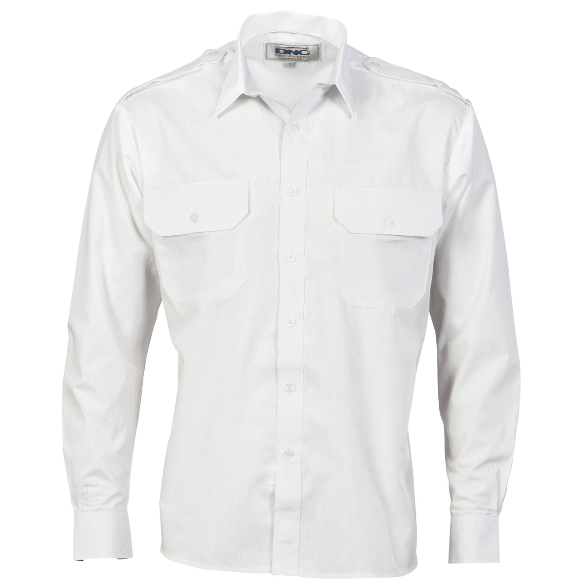 DNC Epaulette Polyester/Cotton Long Sleeve Work Shirt - 3214