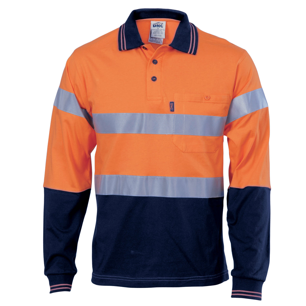 DNC Taped HiVis Jersey Long Sleeve Polo - 3916