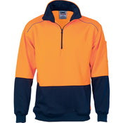 DNC HiVis Two-Tone 1/2 Zip Reflective Piping Long Sleeve Sweat Shirt - 3928