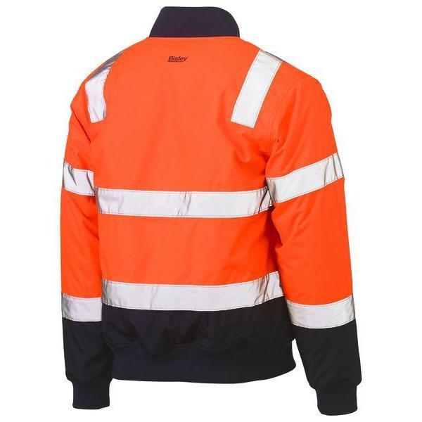 Bisley Taped 2 Tone HiVis Bomber Jacket With Padded Lining - BJ6730T-Queensland workwear Supplies