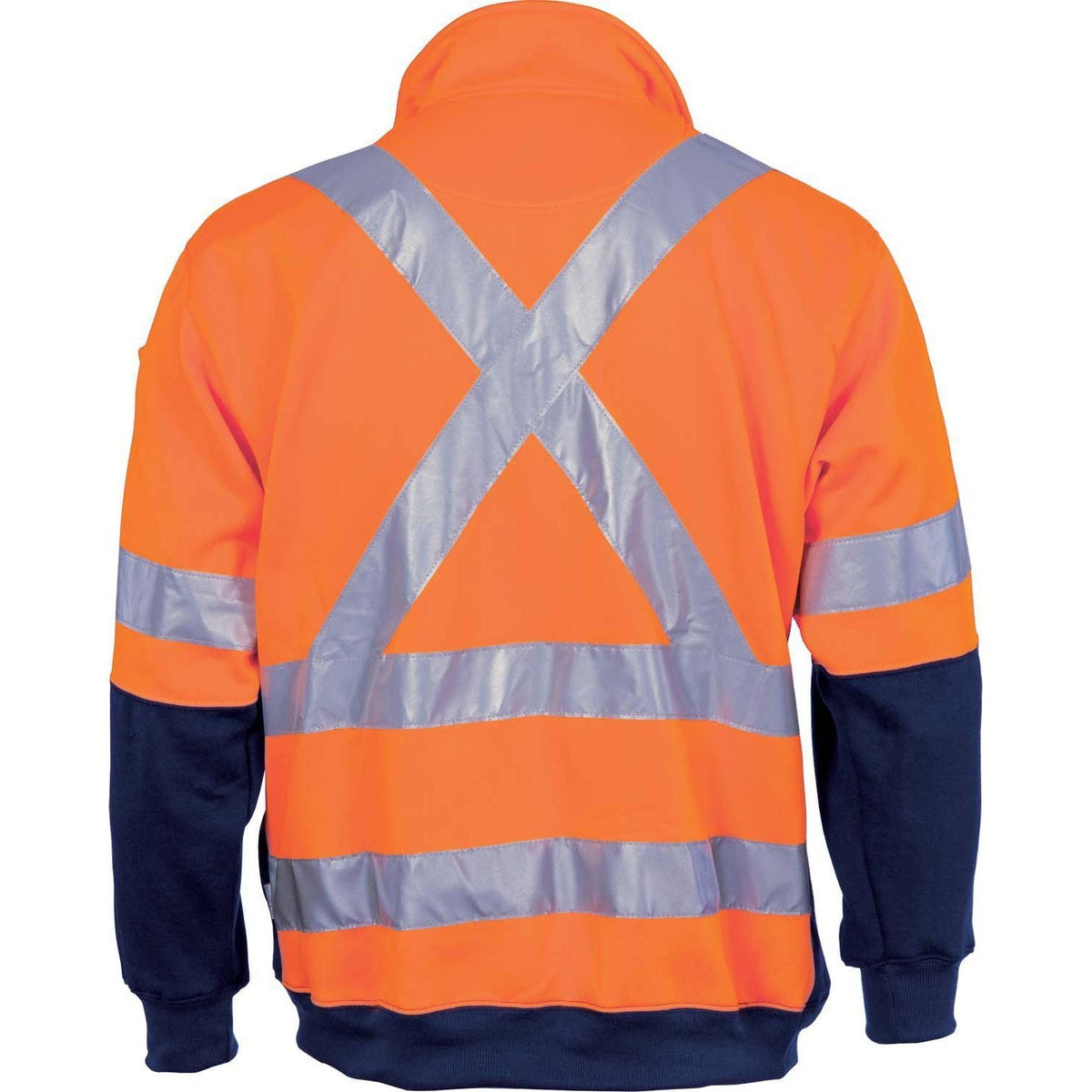 DNC Taped HiVis 2-Tone X-Back 1/2 Zip Fleecy - 3930-Queensland Workwear Supplies