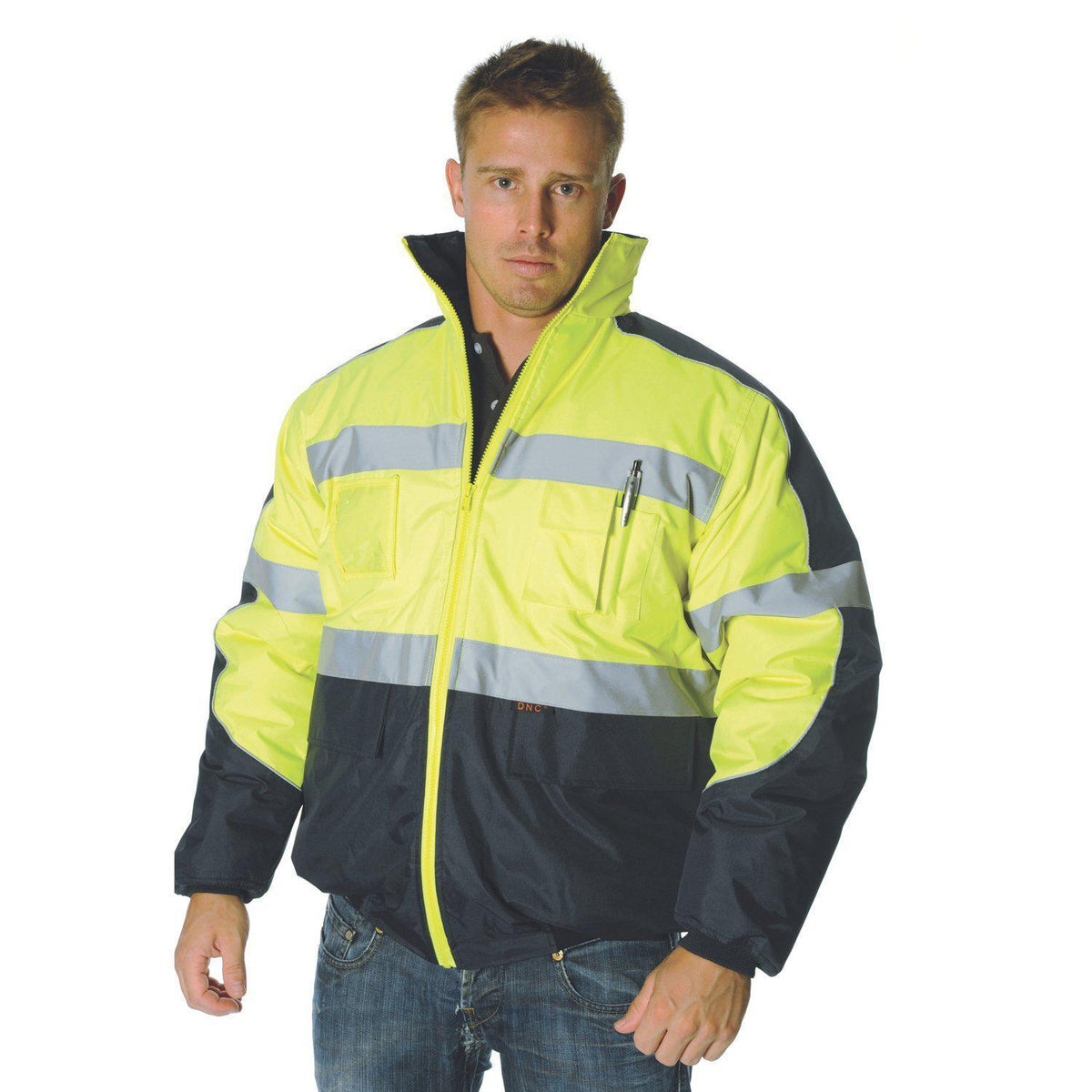 HiVis D/N Contrast Bomber Jacket - 3992-Queensland Workwear Supplies