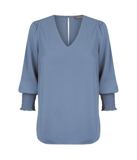 Gloweave V Neck Shirred Cuff Top - 1803WZ