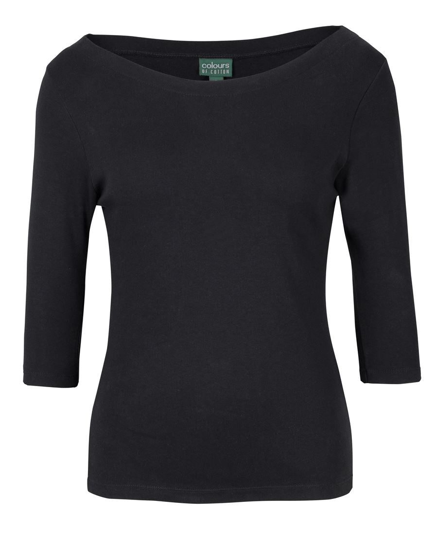 C of C  LADIES 3/4 SLEEVE BOAT NECK TEE - 1BT3