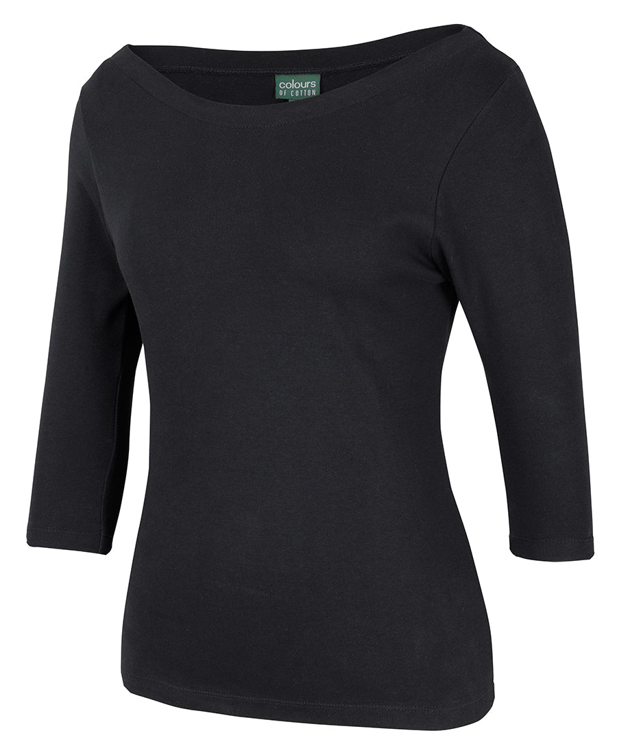 C of C  LADIES 3/4 SLEEVE BOAT NECK TEE - 1BT3