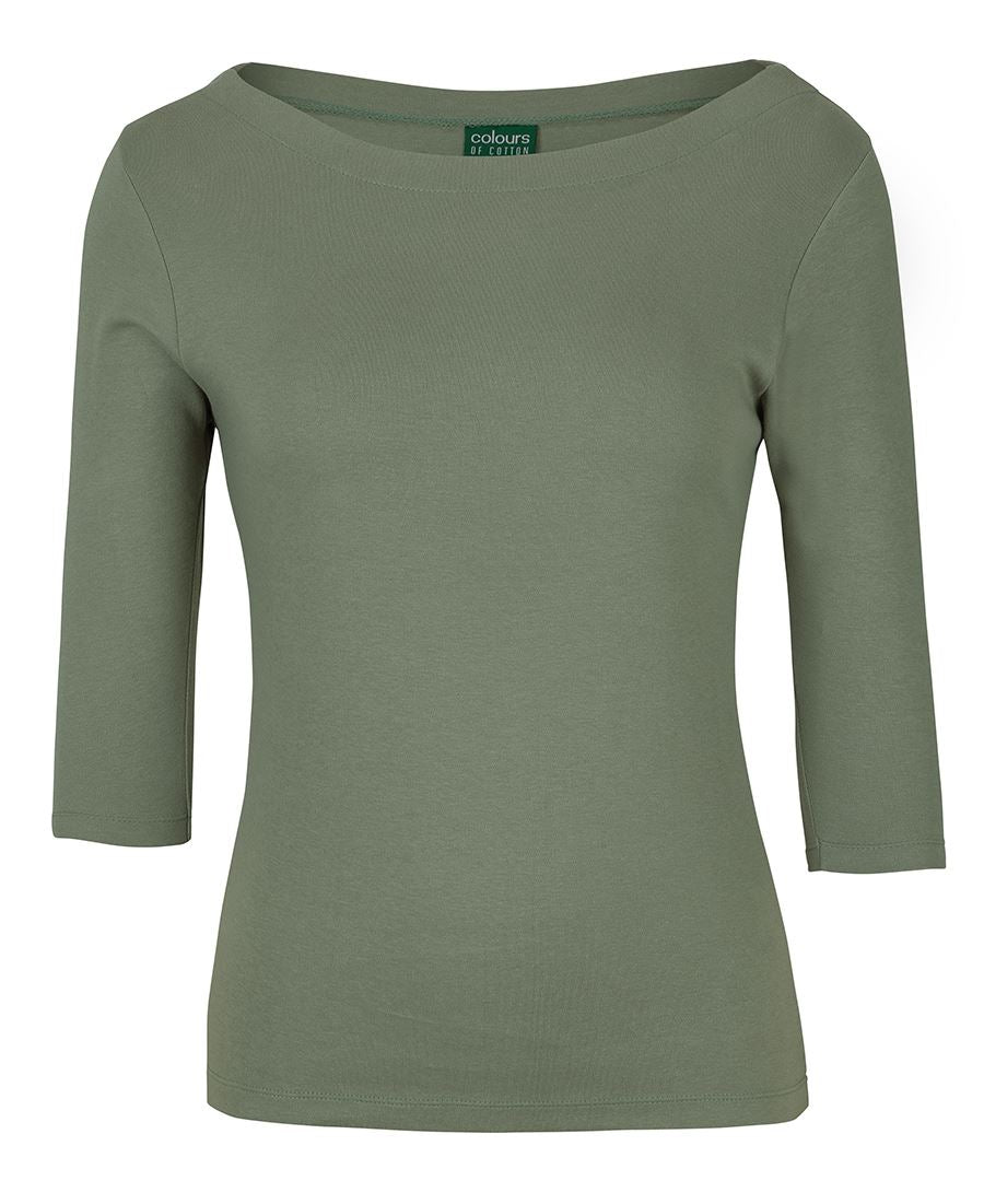 C of C  LADIES 3/4 SLEEVE BOAT NECK TEE - 1BT3