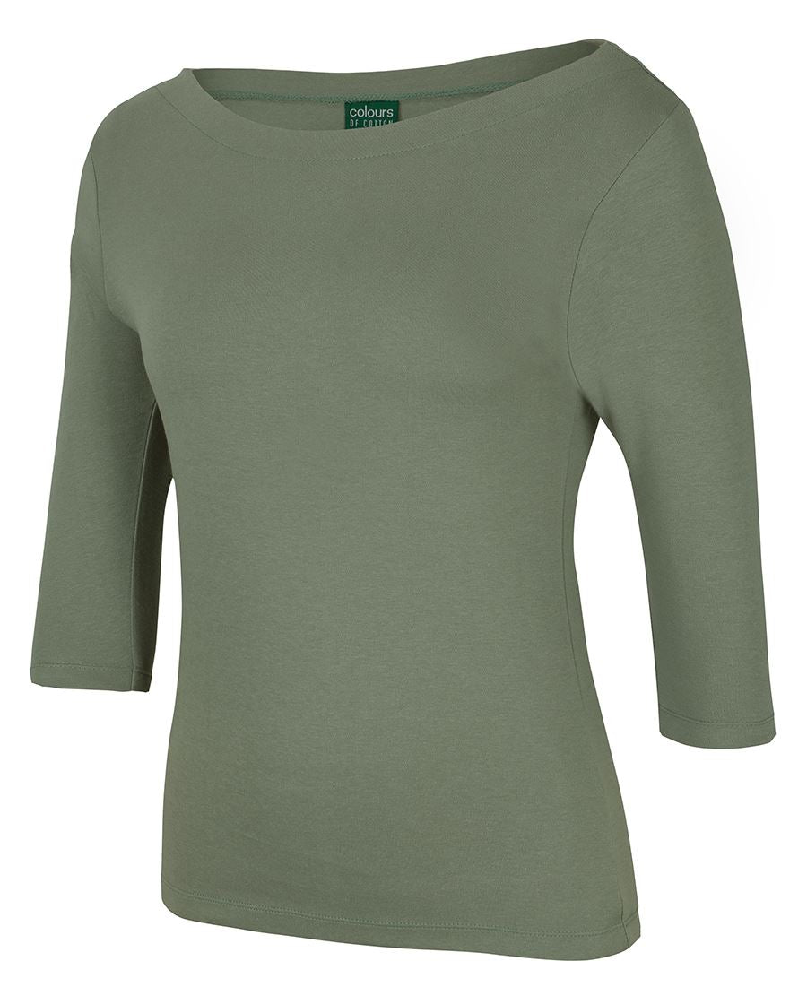 C of C  LADIES 3/4 SLEEVE BOAT NECK TEE - 1BT3