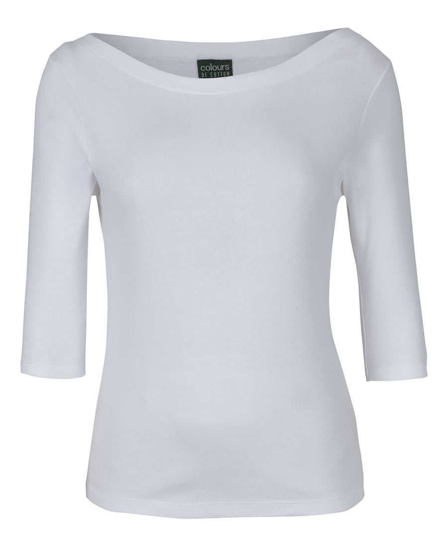 C of C  LADIES 3/4 SLEEVE BOAT NECK TEE - 1BT3