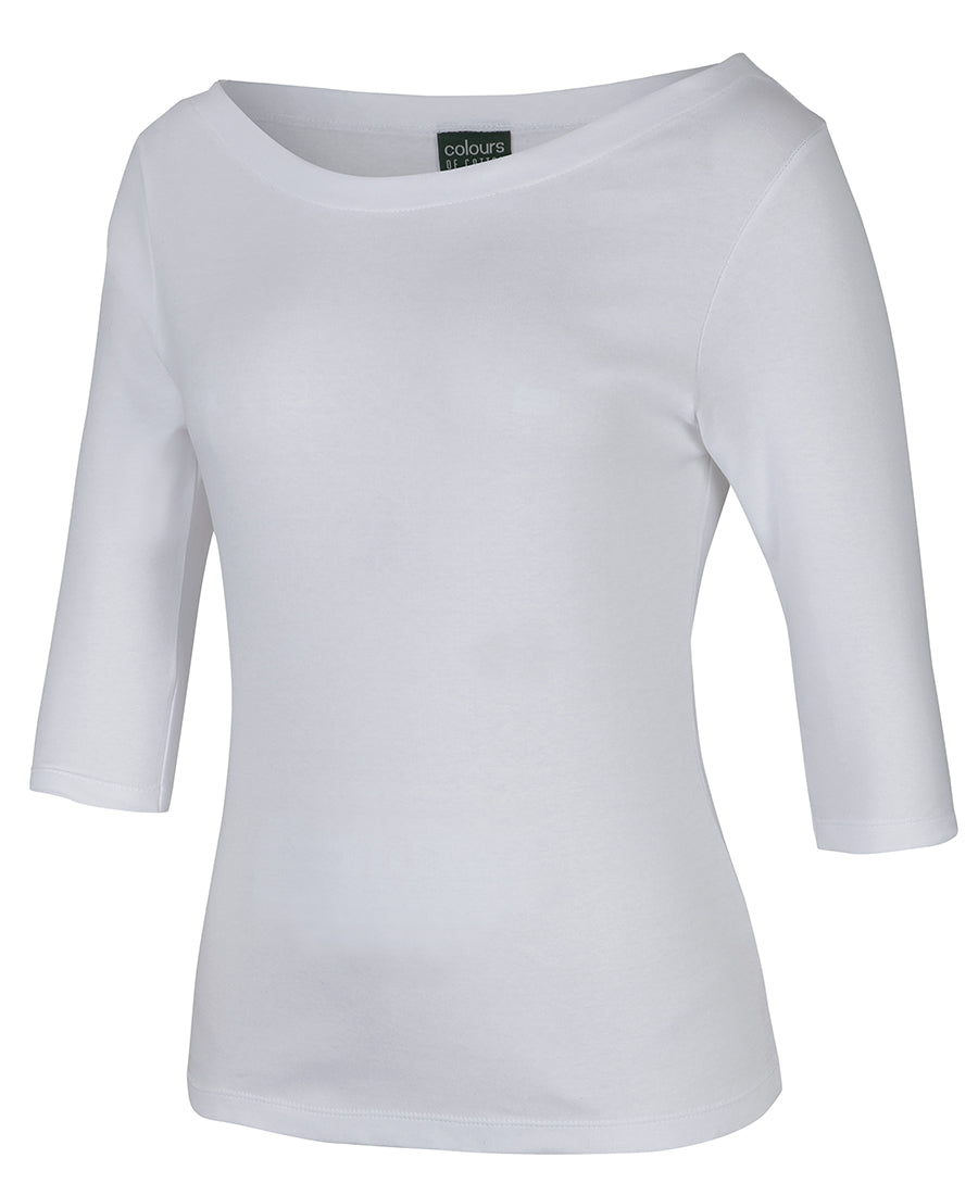 C of C  LADIES 3/4 SLEEVE BOAT NECK TEE - 1BT3
