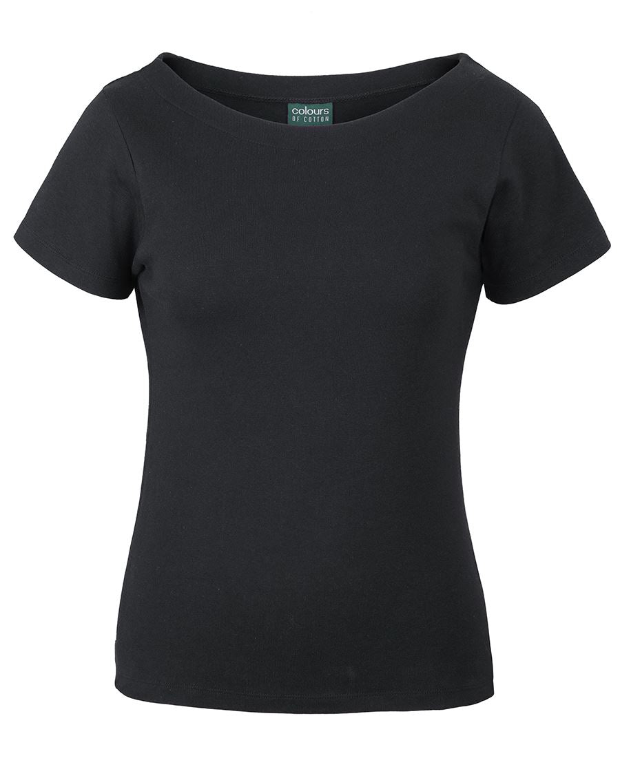 C of C  LADIES S/S BOAT NECK TEE - 1BTS