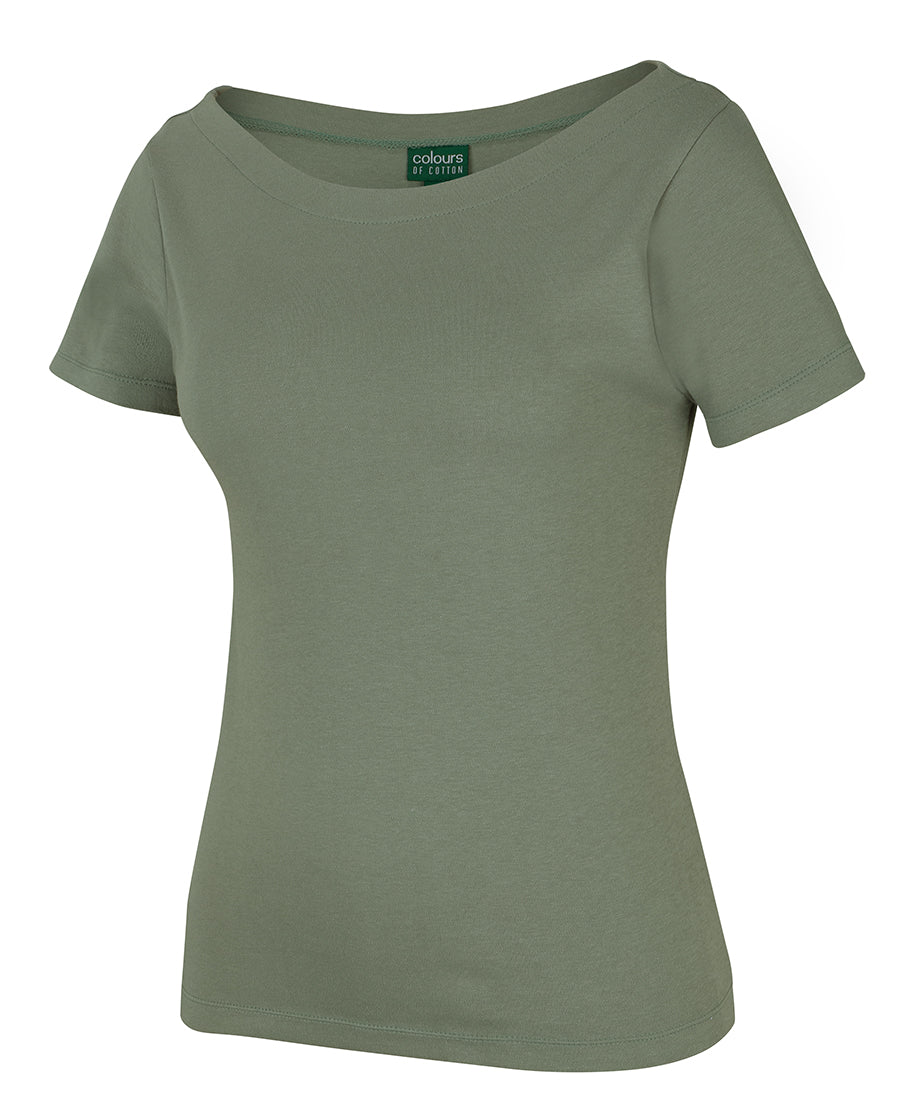 C of C  LADIES S/S BOAT NECK TEE - 1BTS