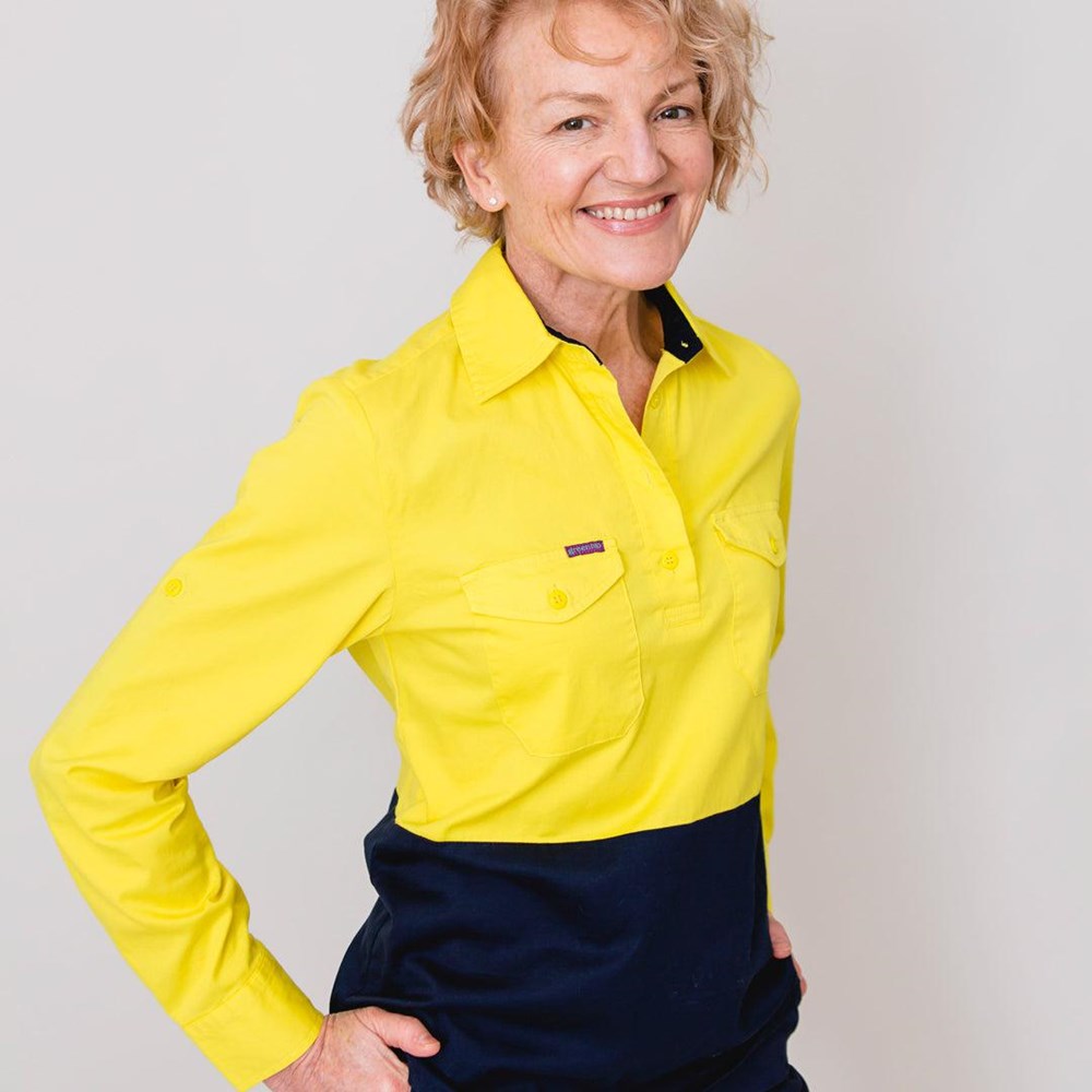 Green Hip Womens HiVis Long Sleeve Shirt - SLS-HIVIS