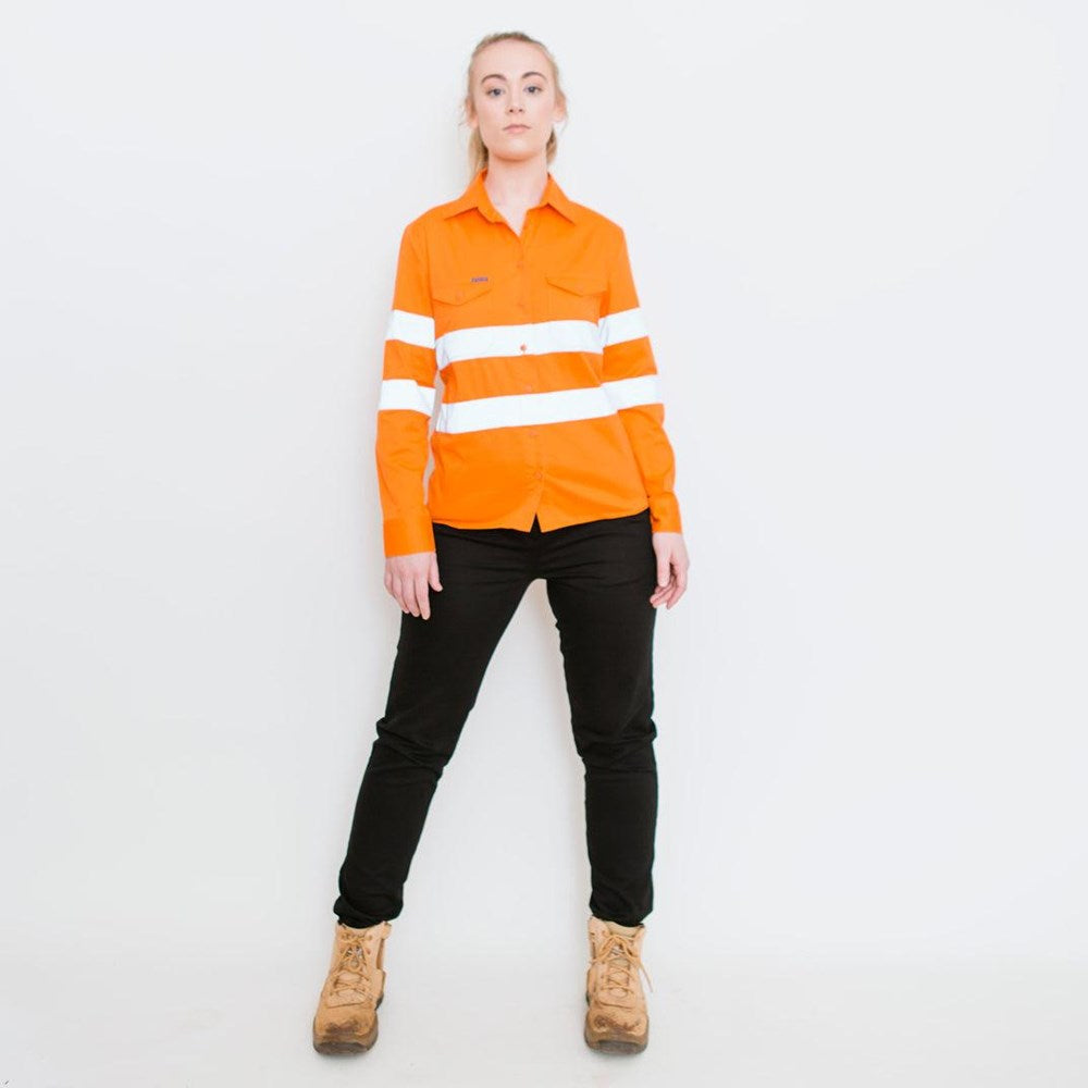 Green Hip Womens HiVis Long Sleeve Shirt - SLS-HIVIS
