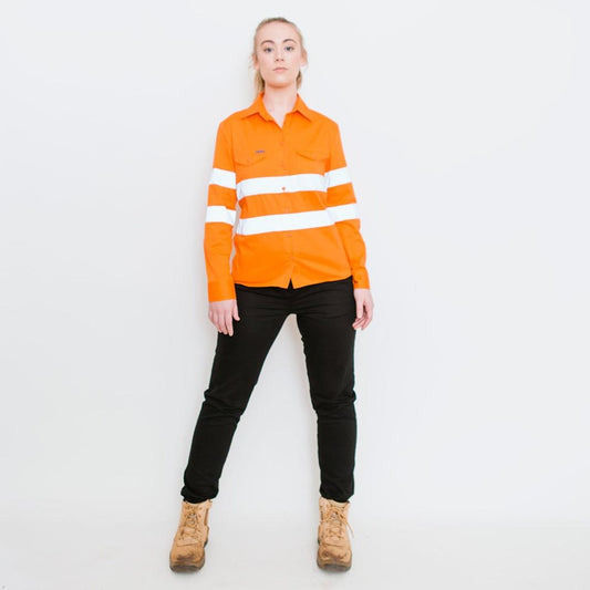 Green Hip Womens HiVis Long Sleeve Shirt - SLS-HIVIS