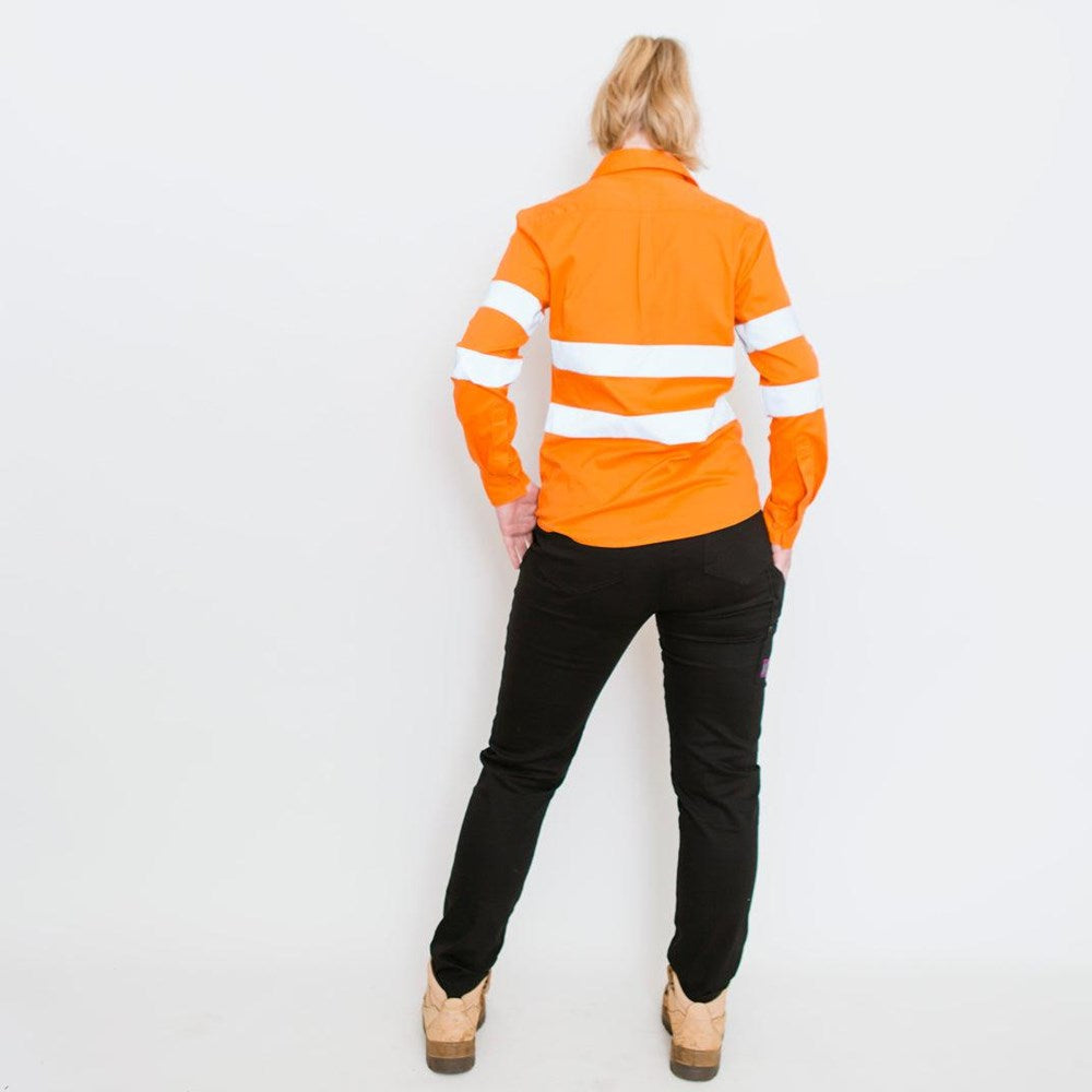 Green Hip Womens HiVis Long Sleeve Shirt - SLS-HIVIS