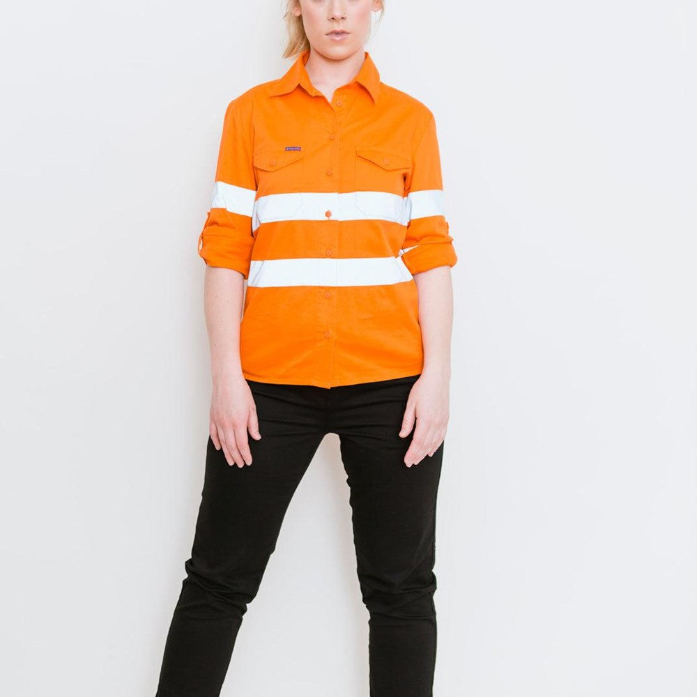 Green Hip Womens HiVis Long Sleeve Shirt - SLS-HIVIS