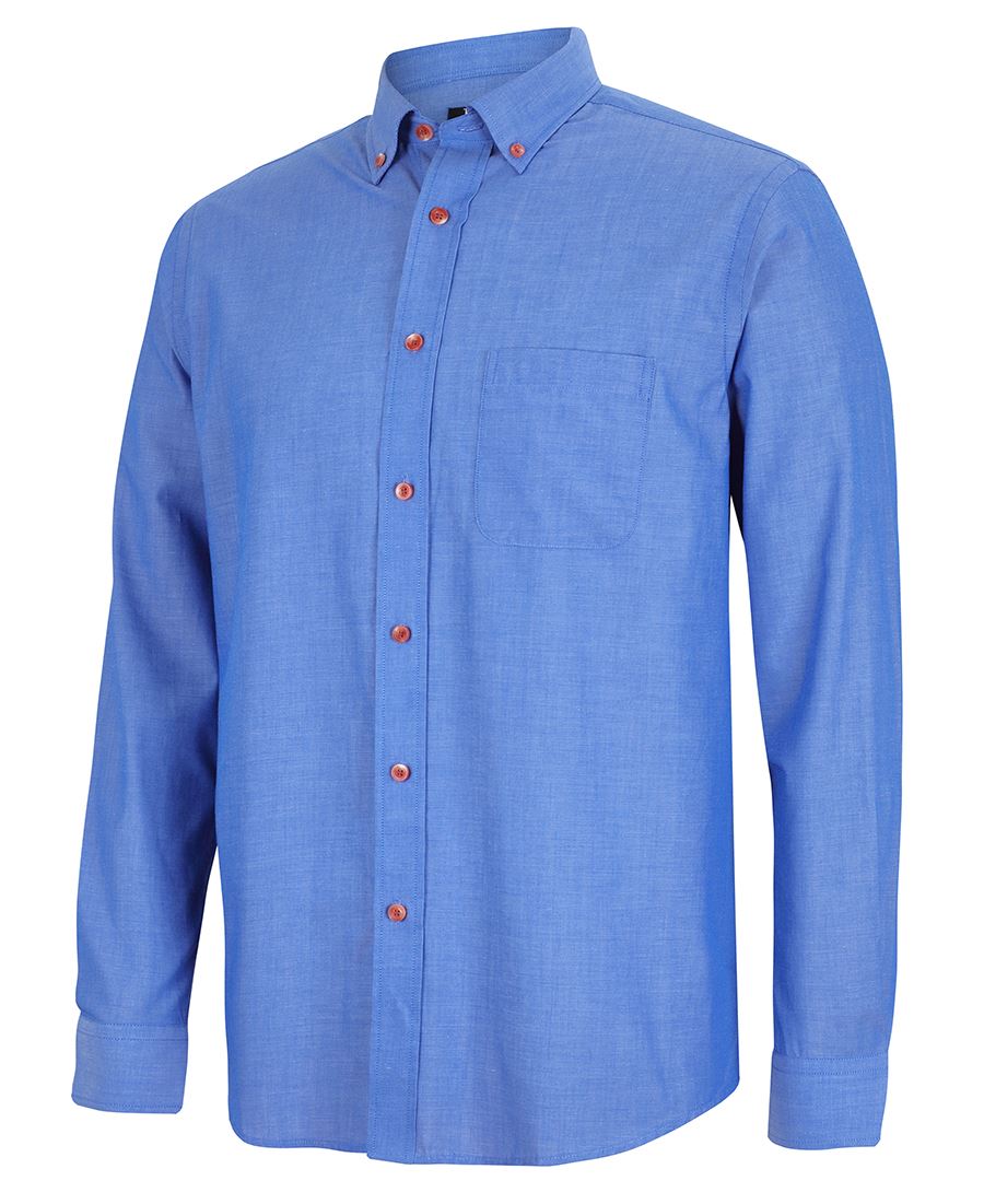 Jb's  L/s Indigo Chambray Shirt - 4IC