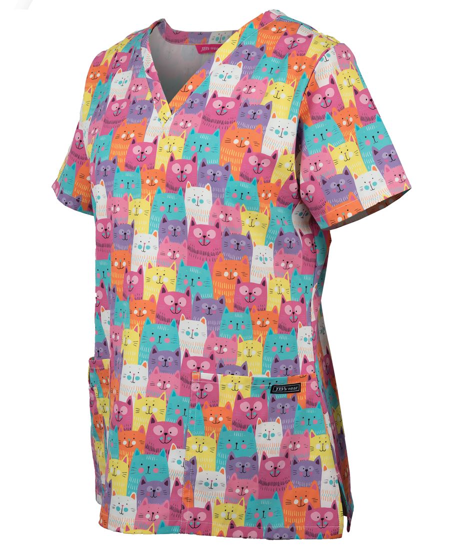 Jb's Ladies Scrub Top Printed - 4STP1