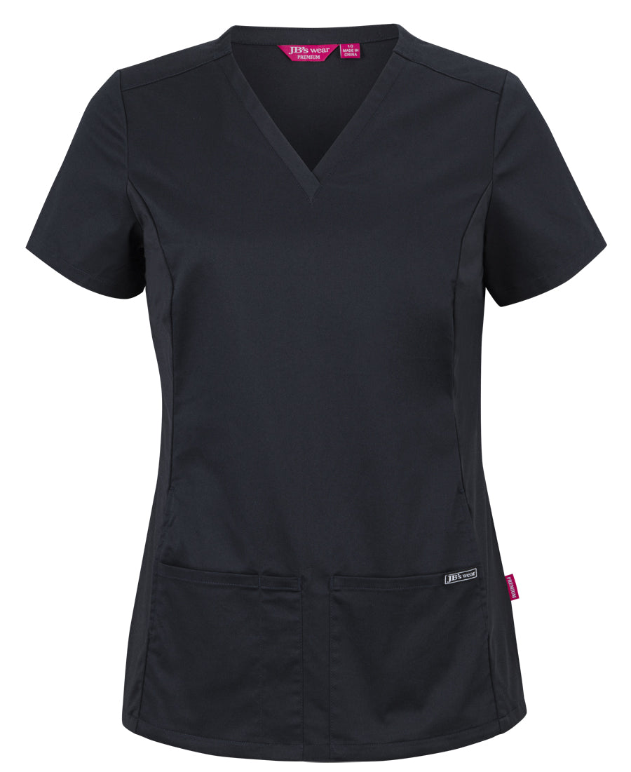 JBs JB's LADIES PREMIUM STRETCH PANEL SCRUB TOP - 4SUT1
