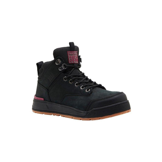 Hard Yakka Women's 3056 Lace Up/Side Zip Safety Boot - Black