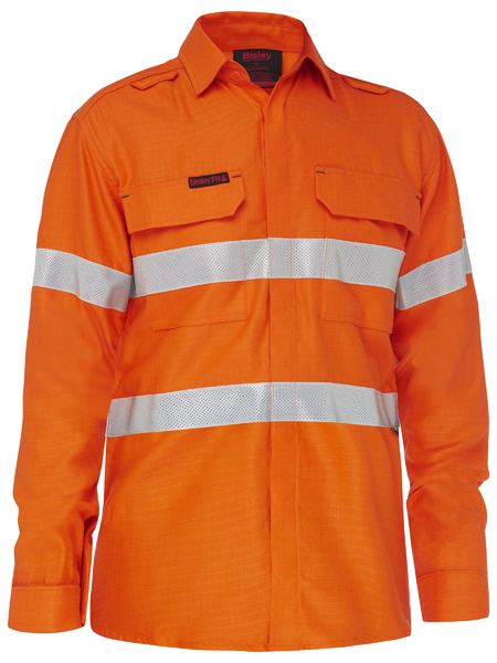 BISLEY Apex 185 Taped Hi Vis Ripstop FR Vented Shirt - BS8439T