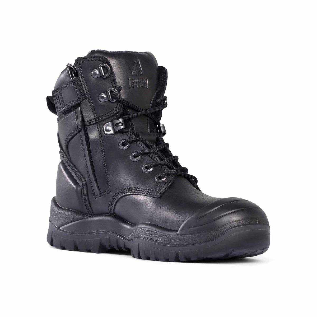 Mongrel 561020 - Black High Leg ZipSider Boot w/ Scuff Cap