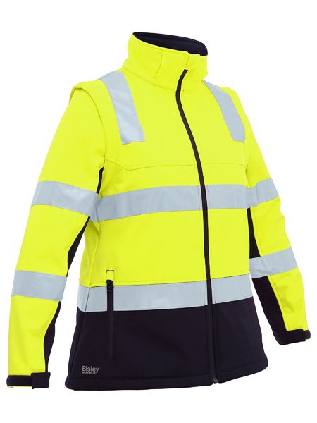 BISLEY Women's Taped Two Tone Hi Vis 3-in-1 Soft Shell Jacket - BJL6078T