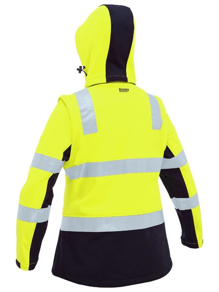 BISLEY Women's Taped Two Tone Hi Vis 3-in-1 Soft Shell Jacket - BJL6078T