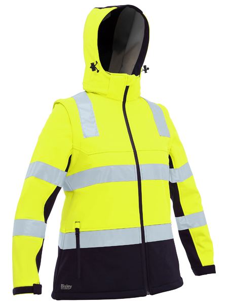 BISLEY Women's Taped Two Tone Hi Vis 3-in-1 Soft Shell Jacket - BJL6078T