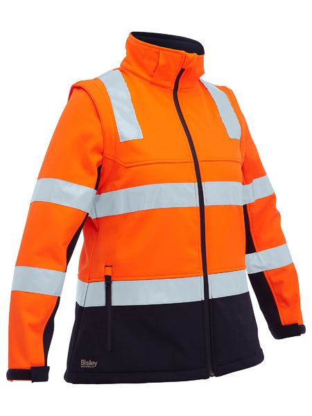 BISLEY Women's Taped Two Tone Hi Vis 3-in-1 Soft Shell Jacket - BJL6078T
