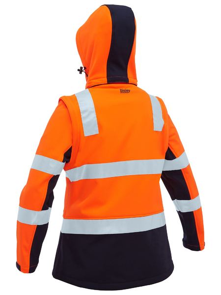 BISLEY Women's Taped Two Tone Hi Vis 3-in-1 Soft Shell Jacket - BJL6078T