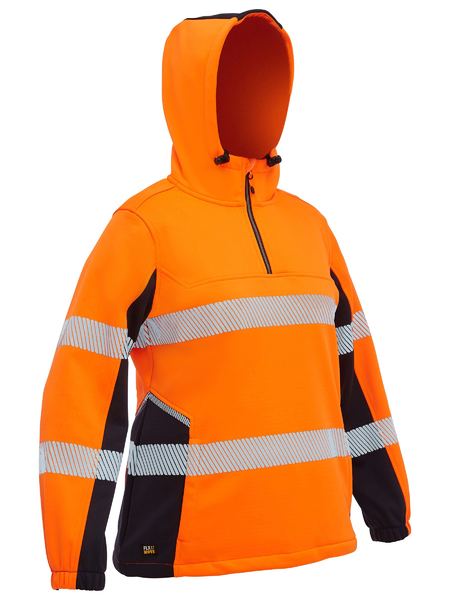 BISLEY Women's Flx & Move  Hi Vis Taped Liquid Repellent Fleece Hoodie - BKL6571T