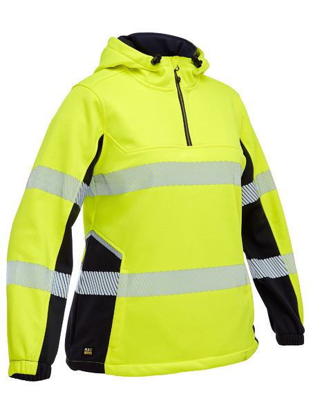 BISLEY Women's Flx & Move  Hi Vis Taped Liquid Repellent Fleece Hoodie - BKL6571T