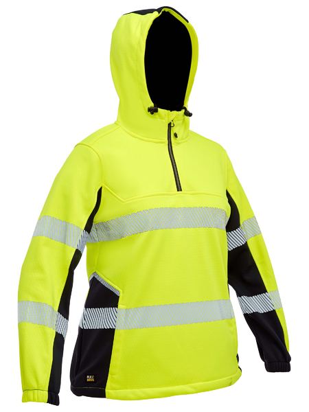 BISLEY Women's Hi Vis Liquid Repellent Fleece Hoodie - BKL6571
