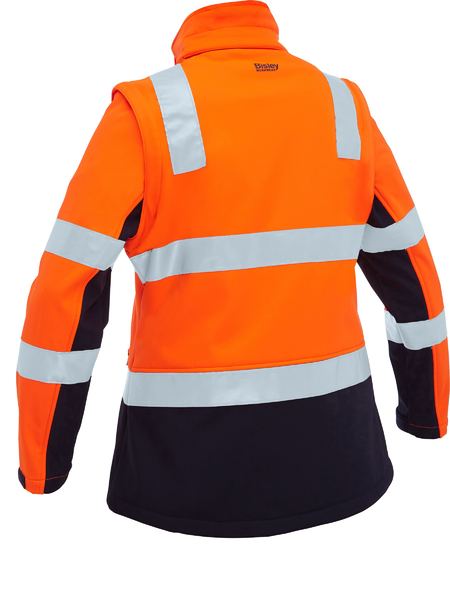 BISLEY Women's Taped Two Tone Hi Vis 3-in-1 Soft Shell Jacket - BJL6078T