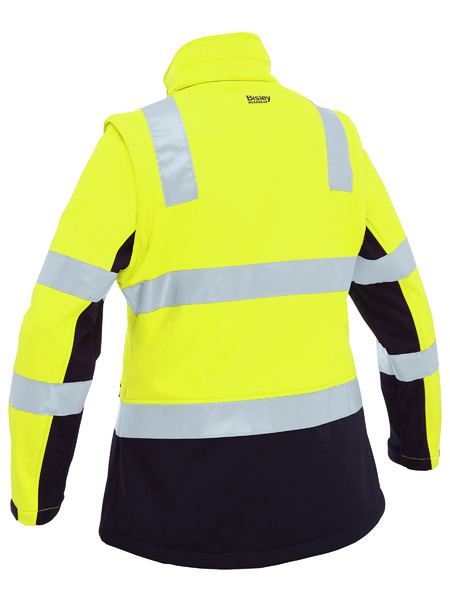 BISLEY Women's Taped Two Tone Hi Vis 3-in-1 Soft Shell Jacket - BJL6078T