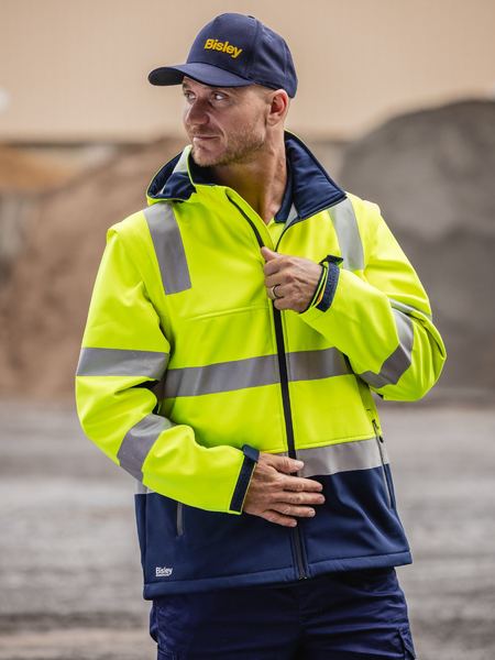 BISLEY Taped Two Tone Hi Vis 3 in 1 Soft Shell Jacket - BJ6078T