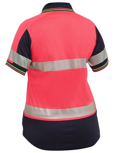 Bisley Womens Taped Hi Vis Two Tone Viscose -Neck Short Sleeve Polo - BKL1225T