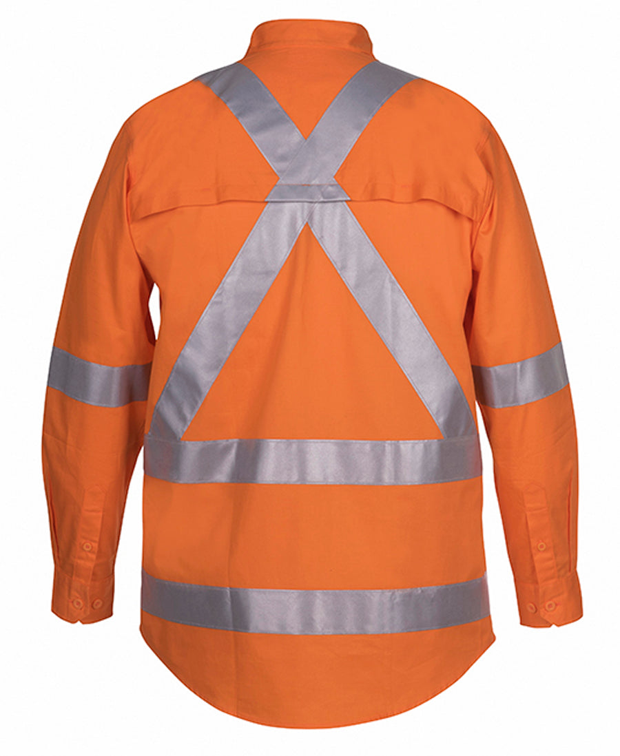 Jb's Hi Vis(D+n) L/s 150g Cross Back Tape Shirt - 6DCBL