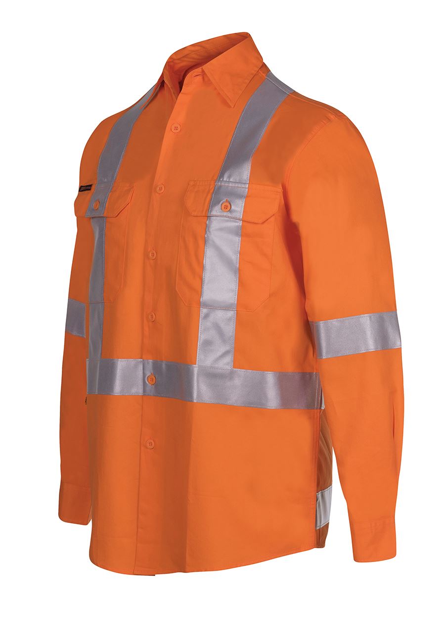 Jb's Hi Vis(D+n) L/s 150g Cross Back Tape Shirt - 6DCBL