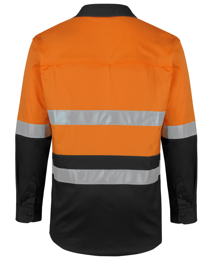 Jb's Hi Vis D+n L/s Stretch Work/shirt With Tape - 6DSWL